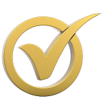 Ribbon with checkmark icon